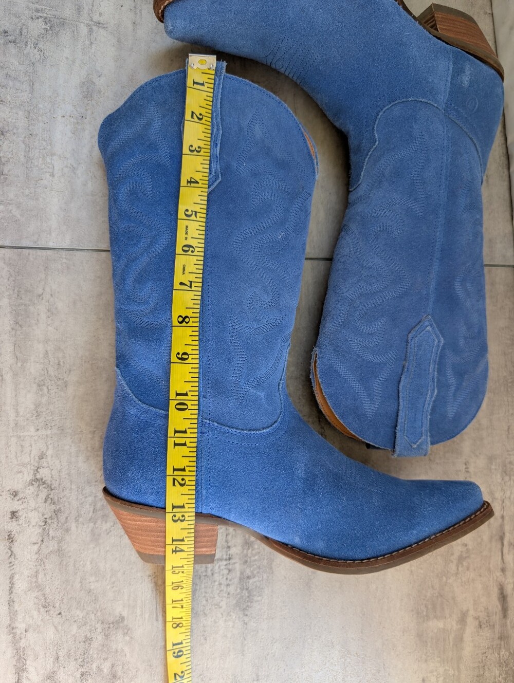 Dingo Out West Blue Suede Snip Toe Women's Cowboy Cowgirl Boots Size 9 Western - Picture 15 of 15